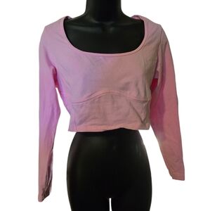 Reebok Light Pink Long Sleeve Crop Sweatshirt